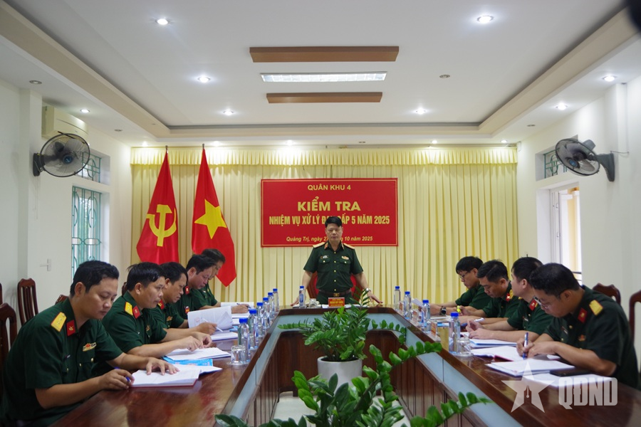 Bộ tư lệnh Quân khu 4 kiểm tra công tác xử lý đạn dược cấp 5 tại Kho K3